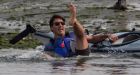 Trudeau takes spill into ocean while getting into kayak in B.C.
