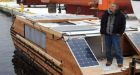 A solar-powered boat abandoned in Canada washed ashore in Ireland