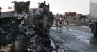 2 semis collide, cause explosion on Trans-Canada