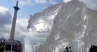 Polar bear sculpture shapes climate change concern