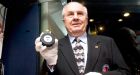 Crosby puck on display at hockey Hall of Fame.