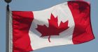 Canada Day in Alberta includes historic flags