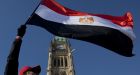 Ottawa Egyptians celebrate on Parliament Hill