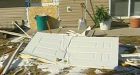 Tires fly from transport into Alberta man's kitchen