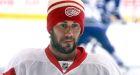 Drew Miller, Red Wings forward, gets face sliced by skate