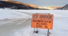 Dawson City ice bridge across Yukon River closing early